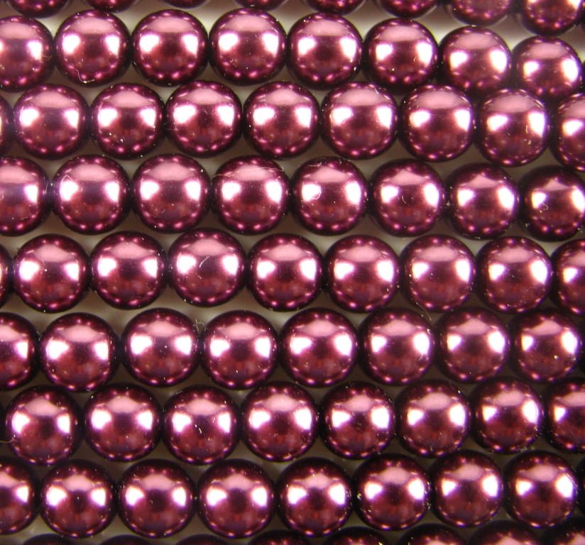 2mm Czech Round Glass Pearl Pack of 100 – 70060 – Mulberry