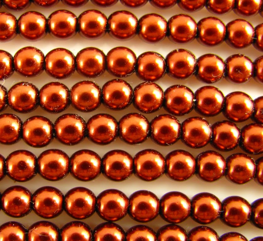 4mm Czech Round Glass Pearl - Bag of 100 - 70084 - Copper