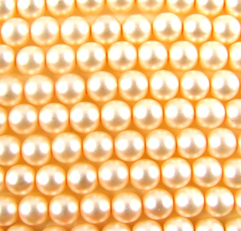 6mm Czech Round Glass Pearl Strand of 36 – 70173 – Frosted Champagne