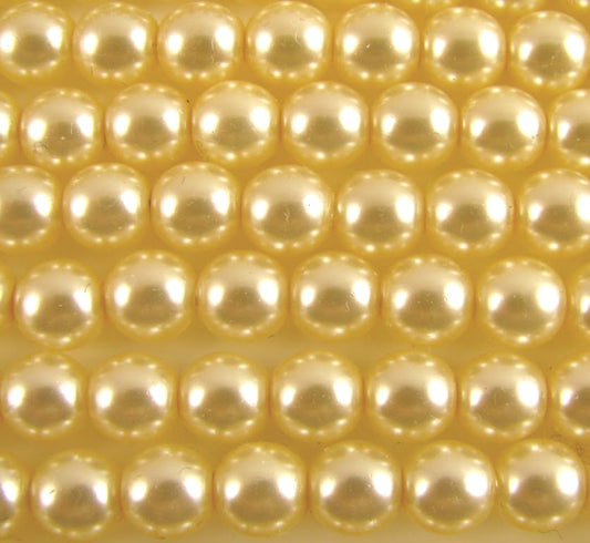 10mm Czech Round Glass Pearl Strand of 20 – 70414 – Cream