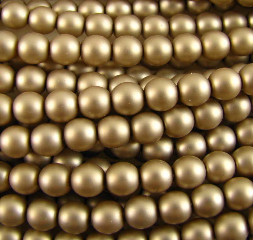 4mm Czech Round Glass Pearl - Bag of 100 – 70516 – Frosted Almond