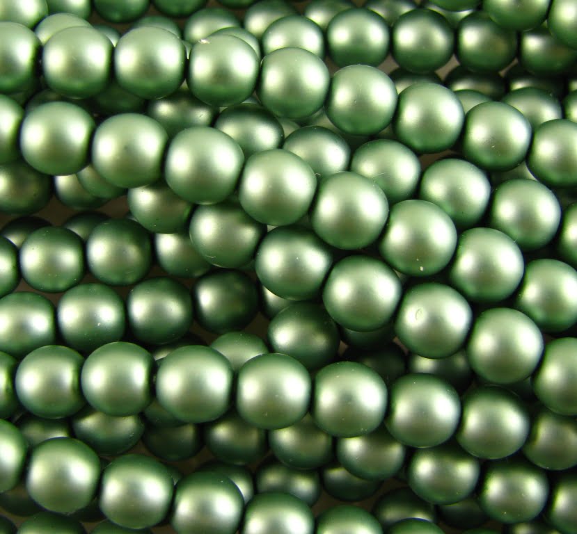6mm Czech Round Glass Pearl - Bag of 50 - 70558 - Frosted Seafoam