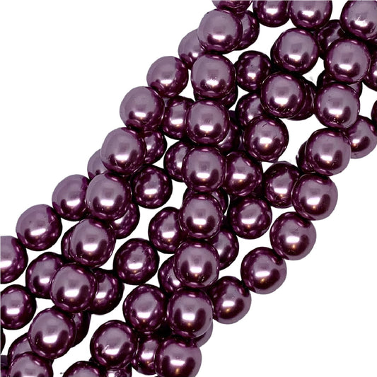 10mm Czech Round Glass Pearl Strand of 20 – 72396 - Dusty Rose