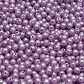 3mm Pressed Glass Round Beads - Pack of 100 - Pastel Lila