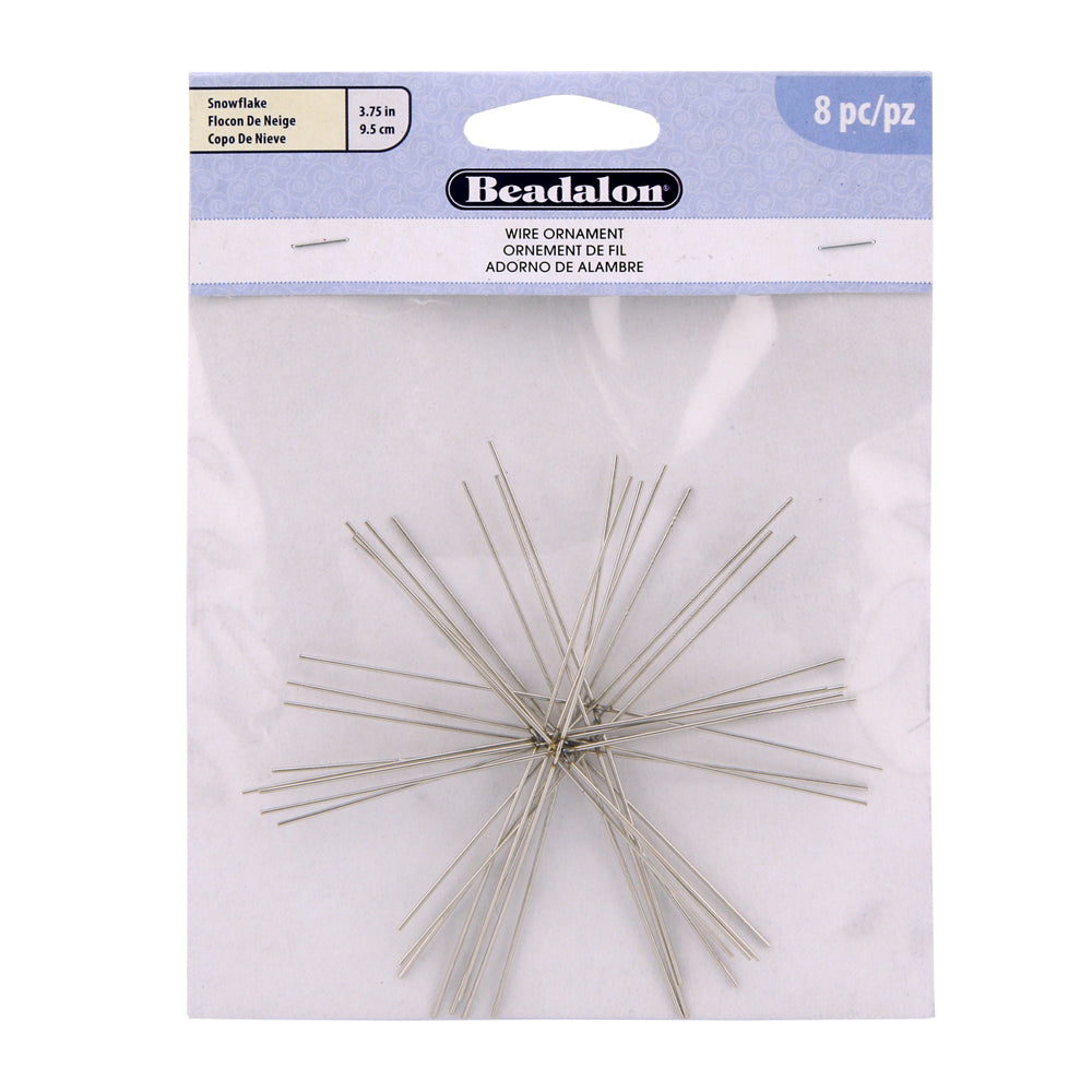 Snowflake Ornament Wire Forms 3.75 Inch β Pack of 8