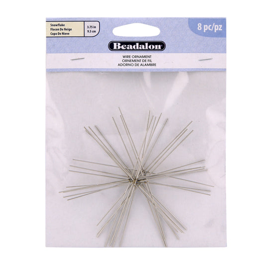 Snowflake Ornament Wire Forms 3.75 Inch – Pack of 8