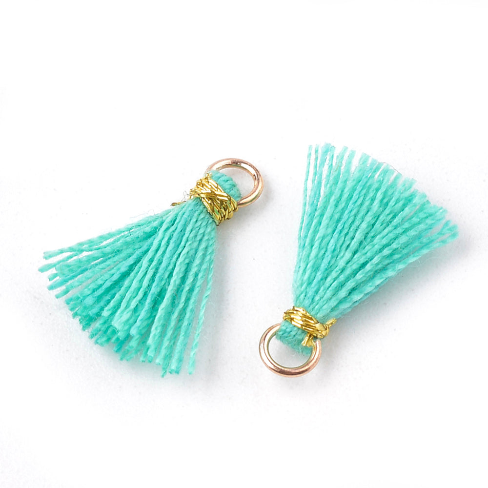 Mini Tassel 1.4cm - Turquoise Green - Pack of 10