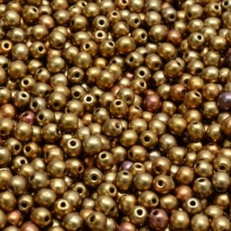 3mm Pressed Glass Round Beads – Pack of 100 – Violet Gold Rainbow