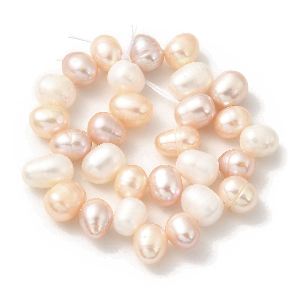 7-8mm - Top Drilled - Pastel Freshwater Cultured Pearl Strand - Approx 30 Pearls
