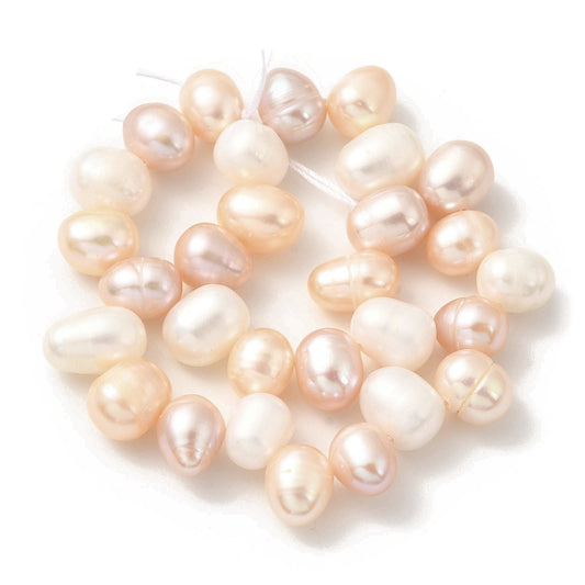 7-8mm - Top Drilled - Pastel Freshwater Cultured Pearl Strand - Approx 30 Pearls