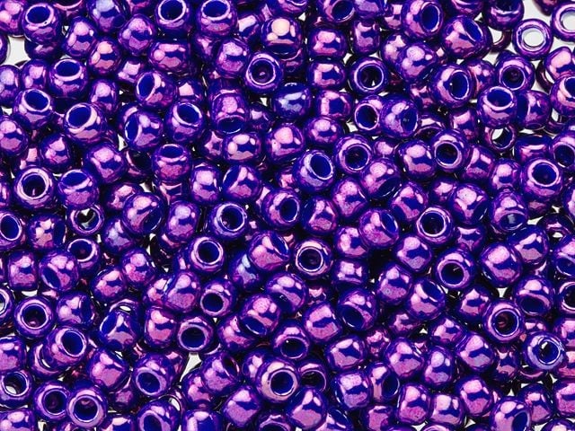 8/0 Toho Seed Beads - 10g Bag - Higher Metallic Grape