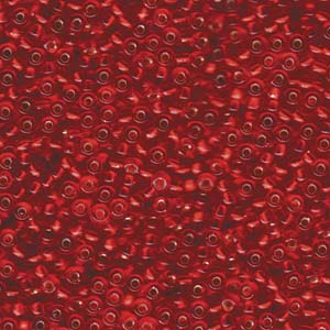 8/0 Miyuki Seed Beads - 25g Bag β Silver Lined Flame Red - Colour 10