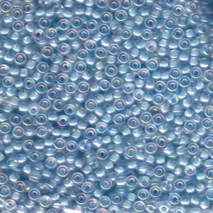 8/0 Miyuki Seed Beads - 25g Bag – Aqua Lined Crystal AB - Colour 278