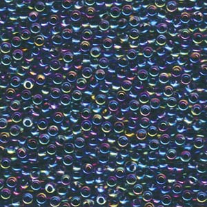 8/0 Miyuki Seed Beads - 25g Bag – Noir Lined Crystal AB - Colour 283