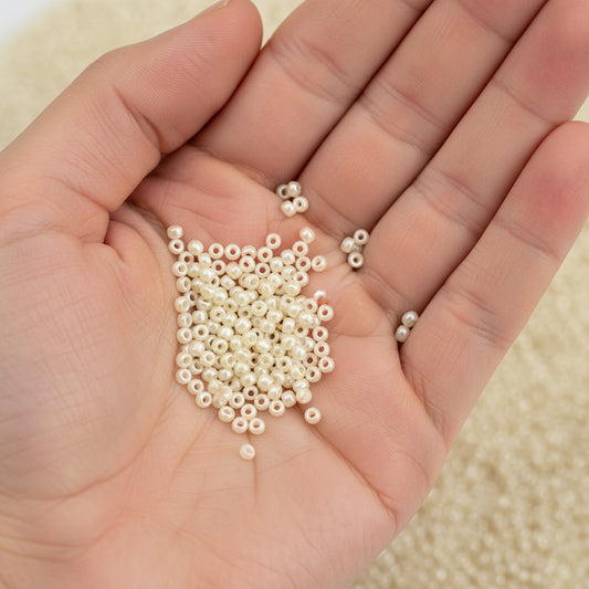 8/0 Miyuki Seed Beads -Ivory Ceylon - Colour 592 - 250g Wholesale Bag