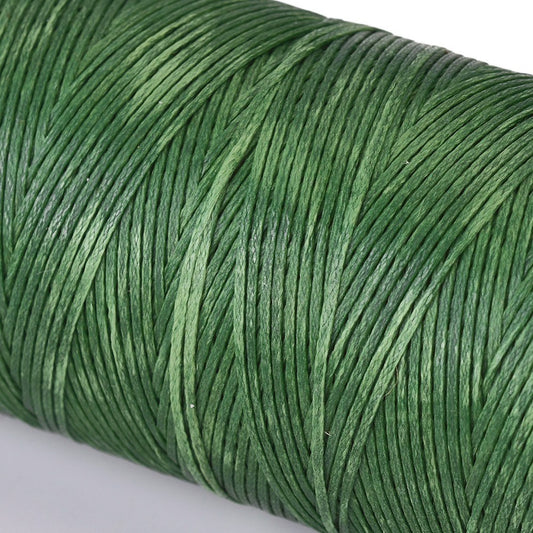 0.8mm Waxed Flat Polyester Cord - Spool of 20 Meters - Sea Green