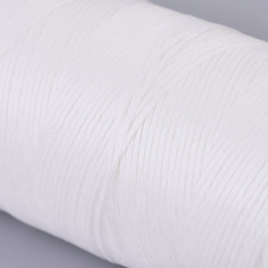 0.8mm Waxed Flat Polyester Cord - Spool of 20 Meters - White