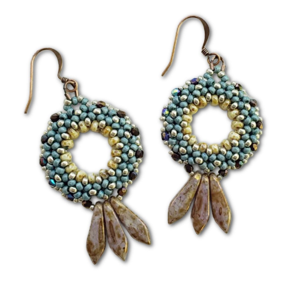 Duo Rings Earring Pattern by Kassie Shaw - Instant Download or Printed Copy image 0