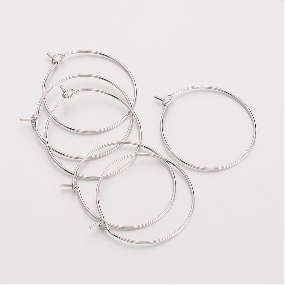 Silver Tone Wine Glass Charm Ring 29x26mm – Pack of 25