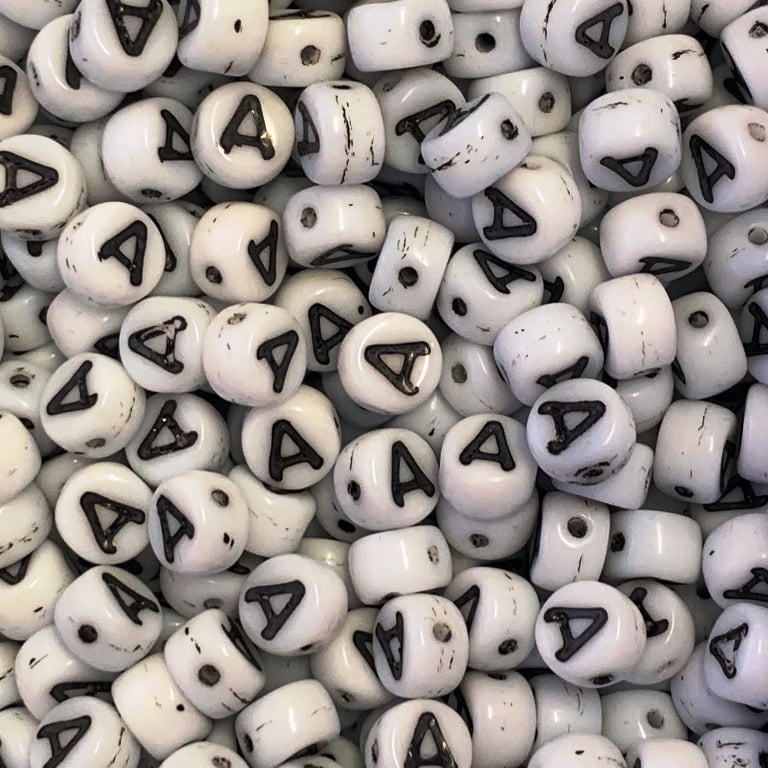Czech Glass Alphabet Bead - A