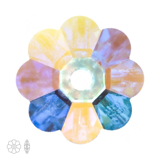 10mm Preciosa Flower Spacer – Crystal AB (unfoiled)
