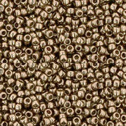 11/0 Toho Seed Beads - 10g Bag – Gold Lustered Montana Blue - Colour 204