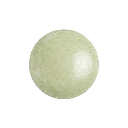 14mm Czech Glass Cabochon - Opaque Light Green Ceramic Look