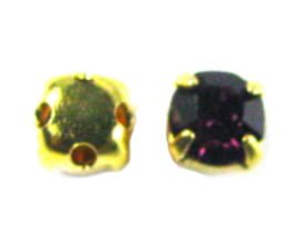 4mm Gold Plated Chaton Montee x 24 – Amethyst