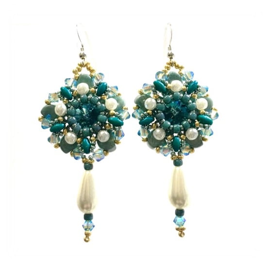 Addy Earring Pattern with Ginko Beads - Downloadable