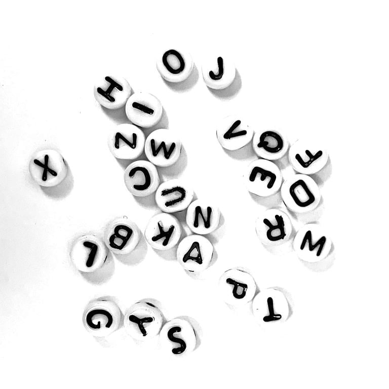 Czech Glass Alphabet Beads - Full Set A-Z - Great as stitch markers!