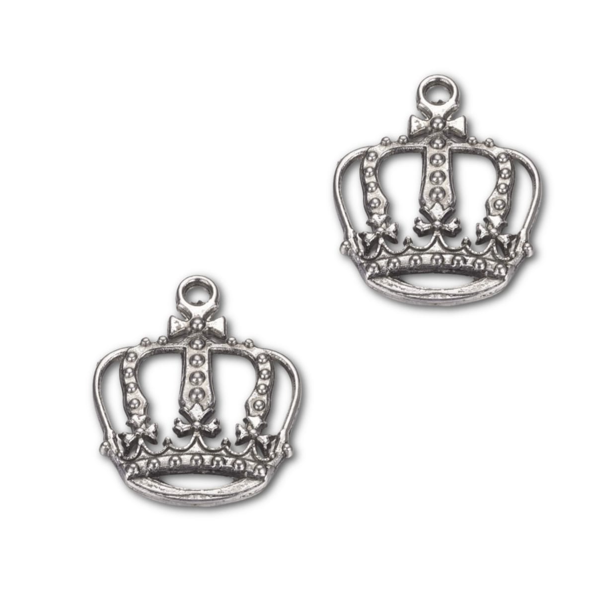 Antique Silver Crown Charm 34x28mm - Pack of 5