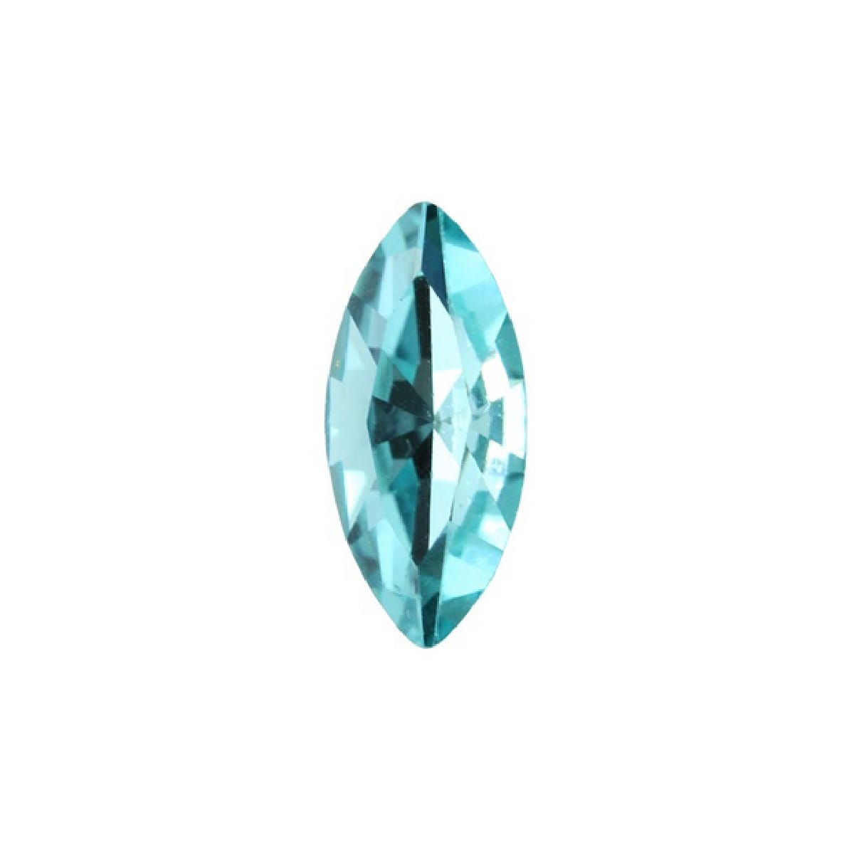 15x7mm Aurora Crystal Navette Stones - Pack of 6 - Aquamarine