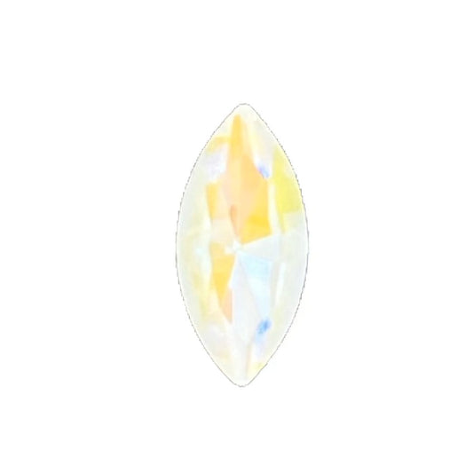 15x7mm Aurora Crystal Navette Stones - Pack of 6 - Light Grey Delite