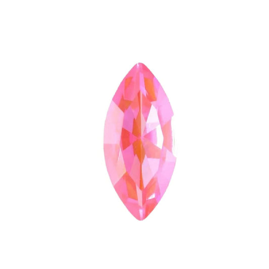 15x7mm Aurora Crystal Navette Stones - Pack of 6 - Powder Rose Delite