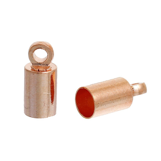 Rose Gold Plated Cord End with Loop  2.5x8mm – Bag of 10