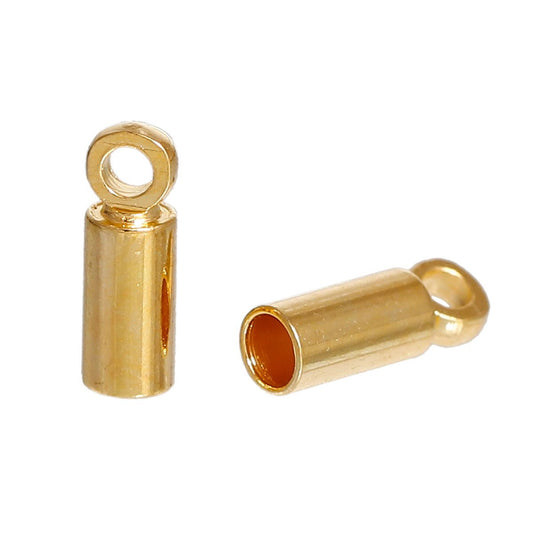 Gold Plated Cord End with Loop  9x3mm – Pack of 10