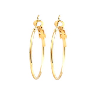 32mm Hoop Earrings – Pair – Gold Plated