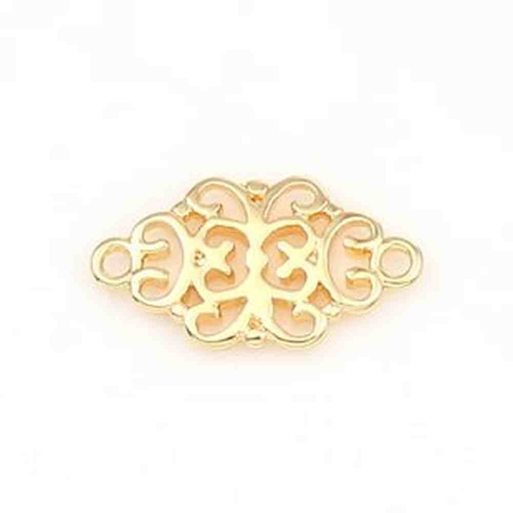 18k Gold Plated Filigree Connector 17x9mm