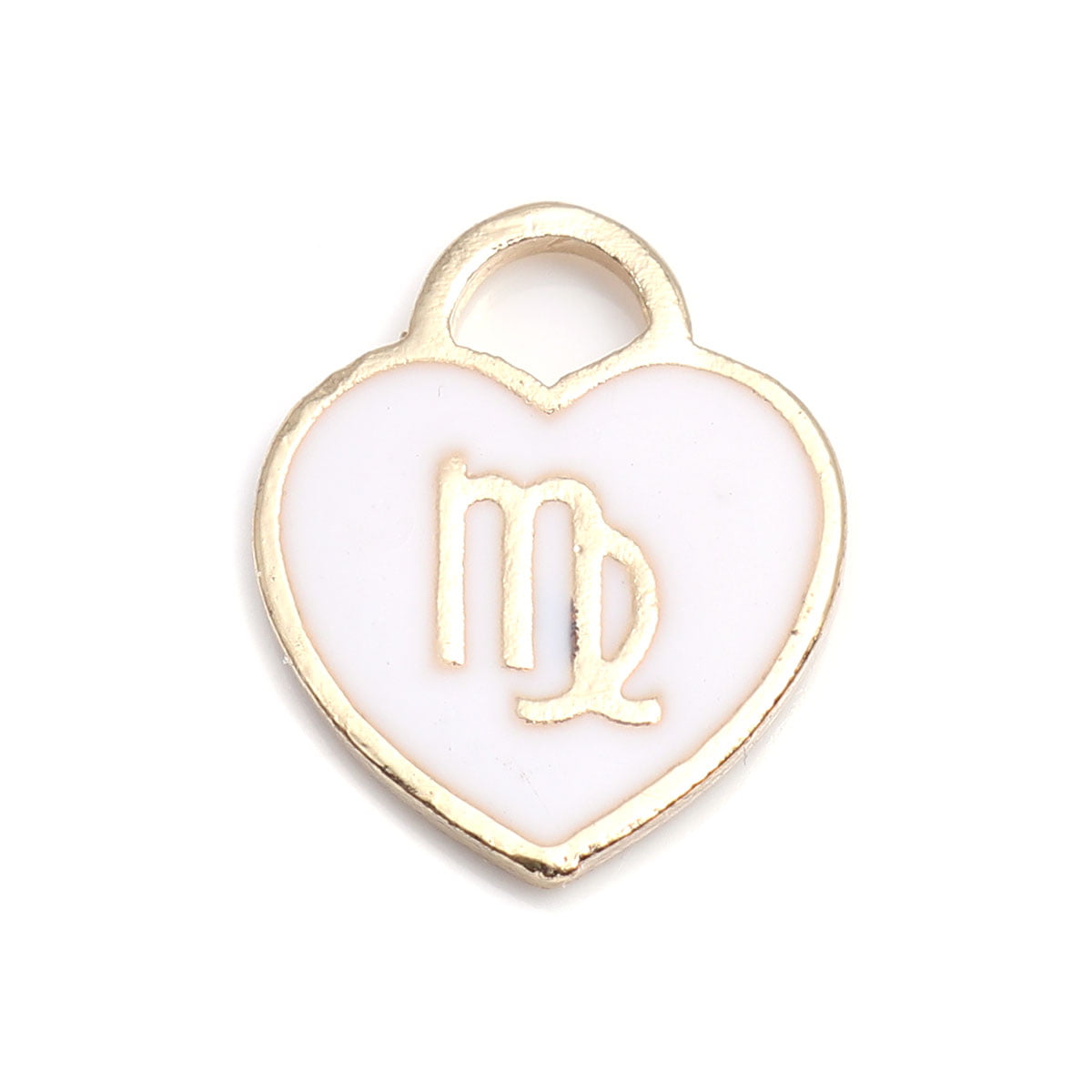 Gold Plated Enamel Zodiac Charm - 14x12mm - Virgo