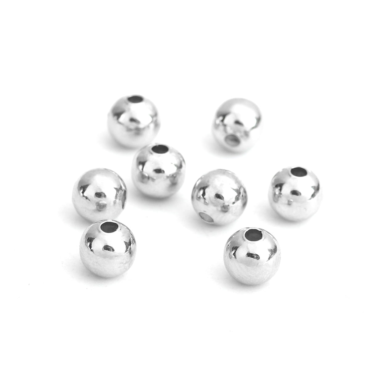4mm Silver Plated Beads β Bag of 50