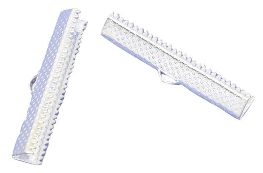 Silver Plated Ribbon Clamp 35×7.5mm – Pack of 2