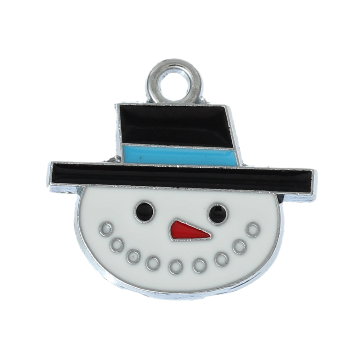 Enamel Snowman Head Charm 25x23mm