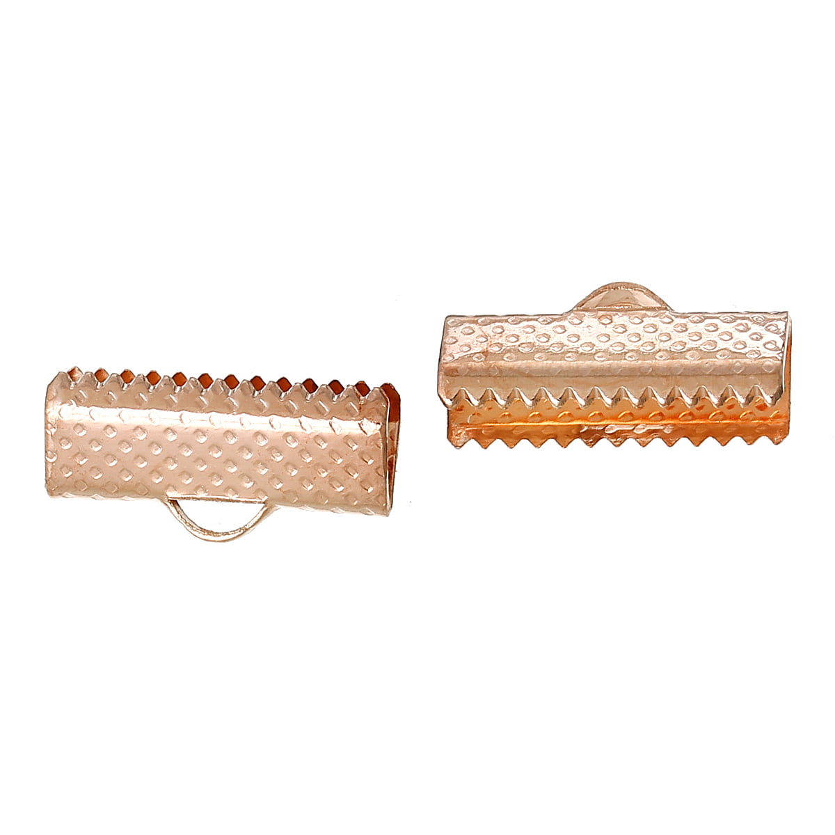 Rose Gold Ribbon Clamp 16x8mm- Pack of 2