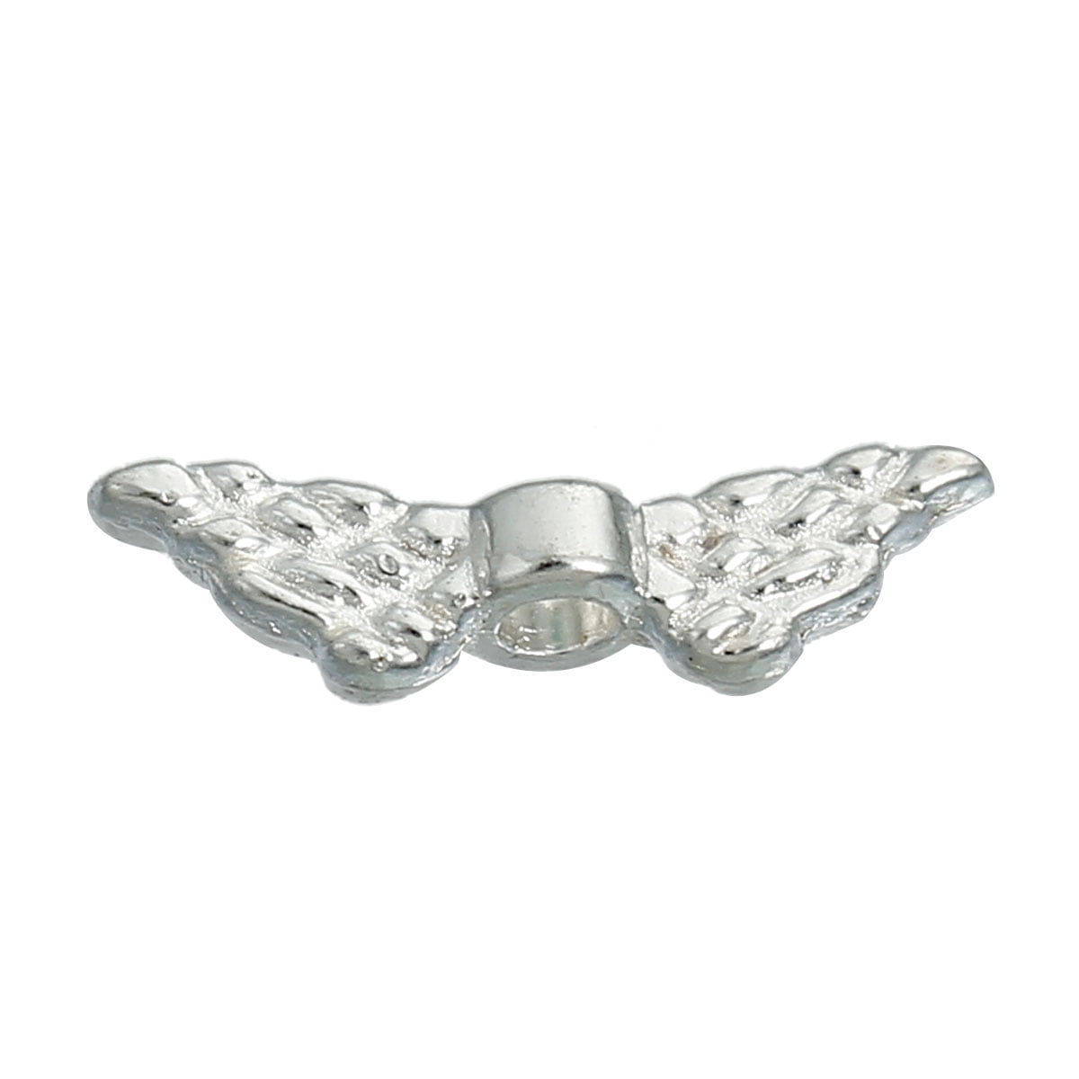 Mini Silver Angel Wings Bead Charms 12x3mm β Pack of 20