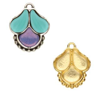Kolona PaisleyDuo/Ginko Pendant Setting - Gold Plated - Pack of 1