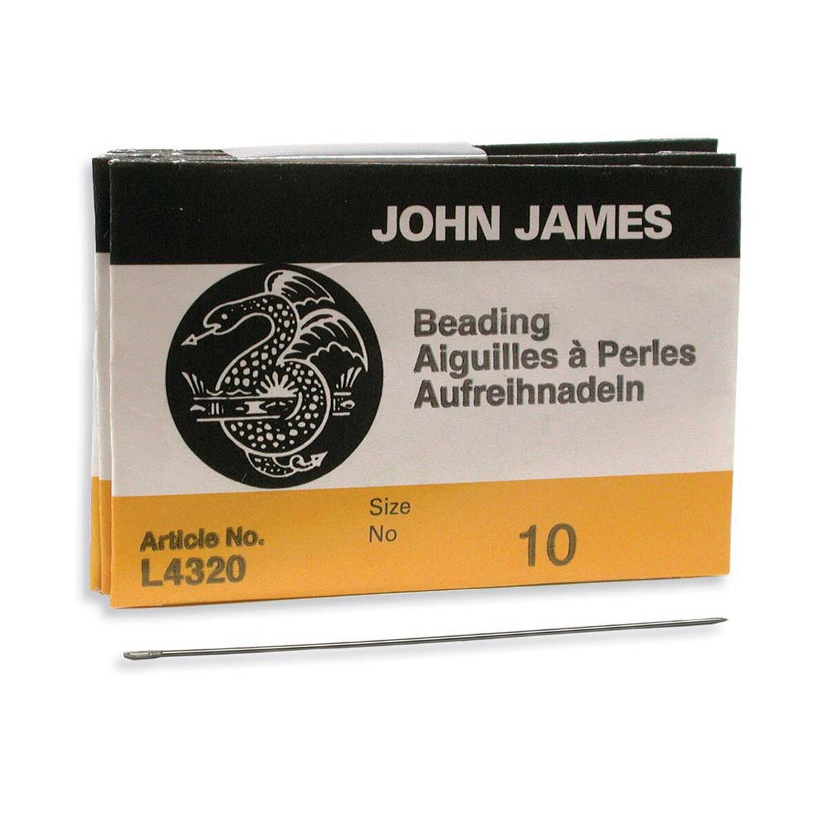 John James Beading Needles – Size 10 x 25