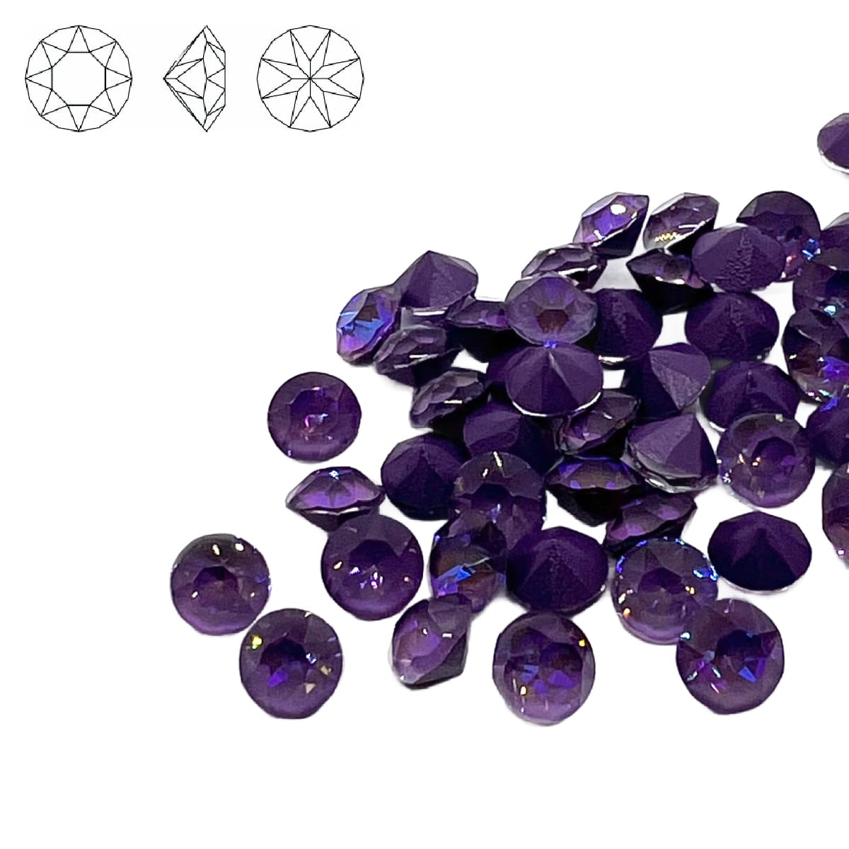 Aurora Pointy Back Chaton (C1028) SS39 – 8mm – Burgundy Delite – Pack of 2