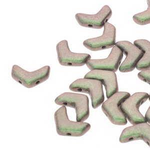 Chevron Duo Bead Strand 10x4mm - 30 Beads - Polychrome Sage Citrus