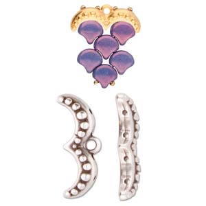 Avolathonisi 3 - Ginko Bead Ending - Antique Silver - Pack of 2