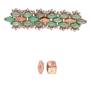 Varidi - Superduo Bead Substitute - Rose Gold Plated - Pack of 5